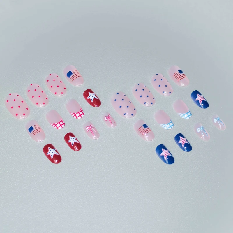 Patriotisches Themen-Acryl-Nail-Art