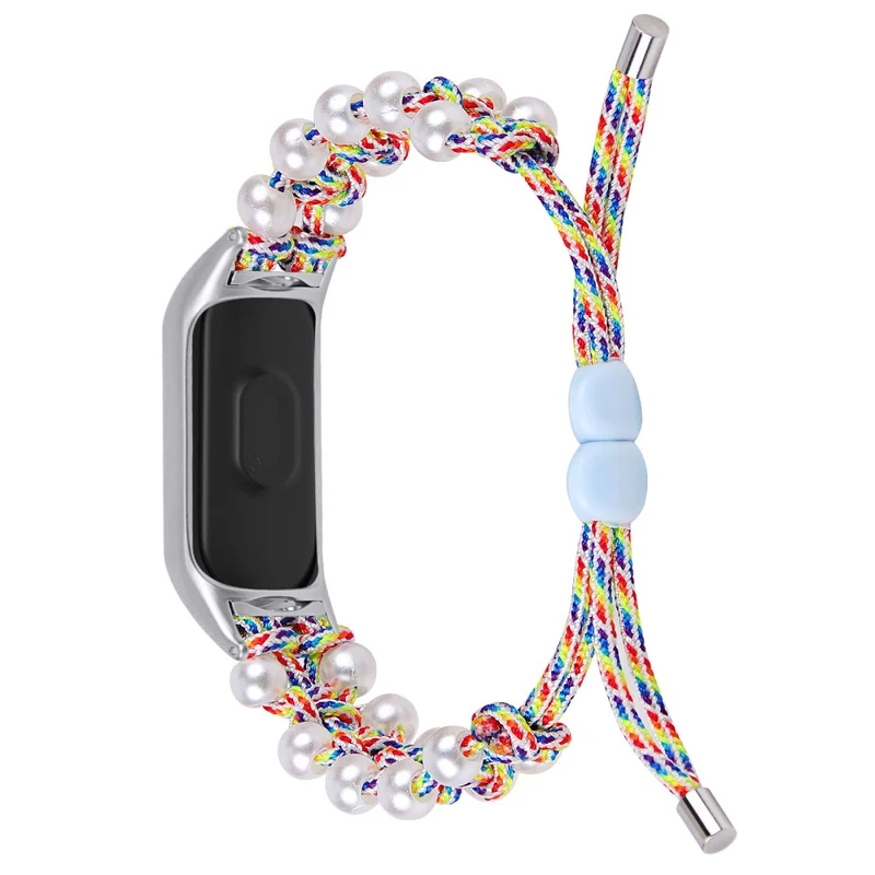 Xiaomi Smart Band 8 faux pearl décor nylon strap - Colorful