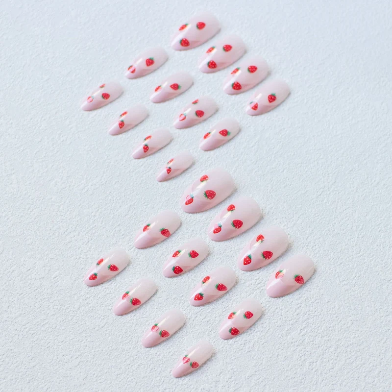Erdbeer-Themen-Acryl-Nagelkunst-Set