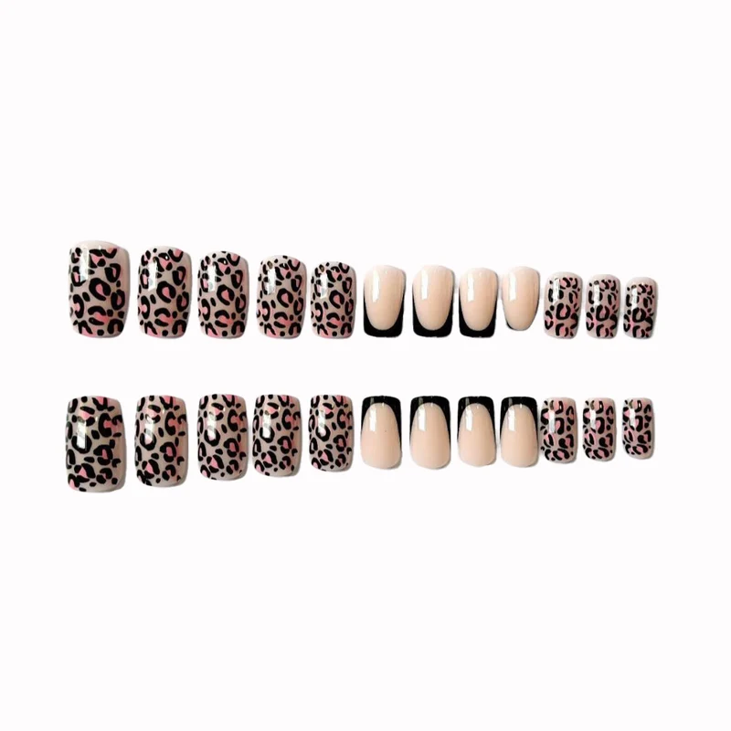 Statement Leopardenmuster Nagelkunst Set