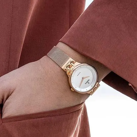 Festina Mademoiselle F20599/1 Damenuhr • Roségold-Finish • Milanaise-Armband
