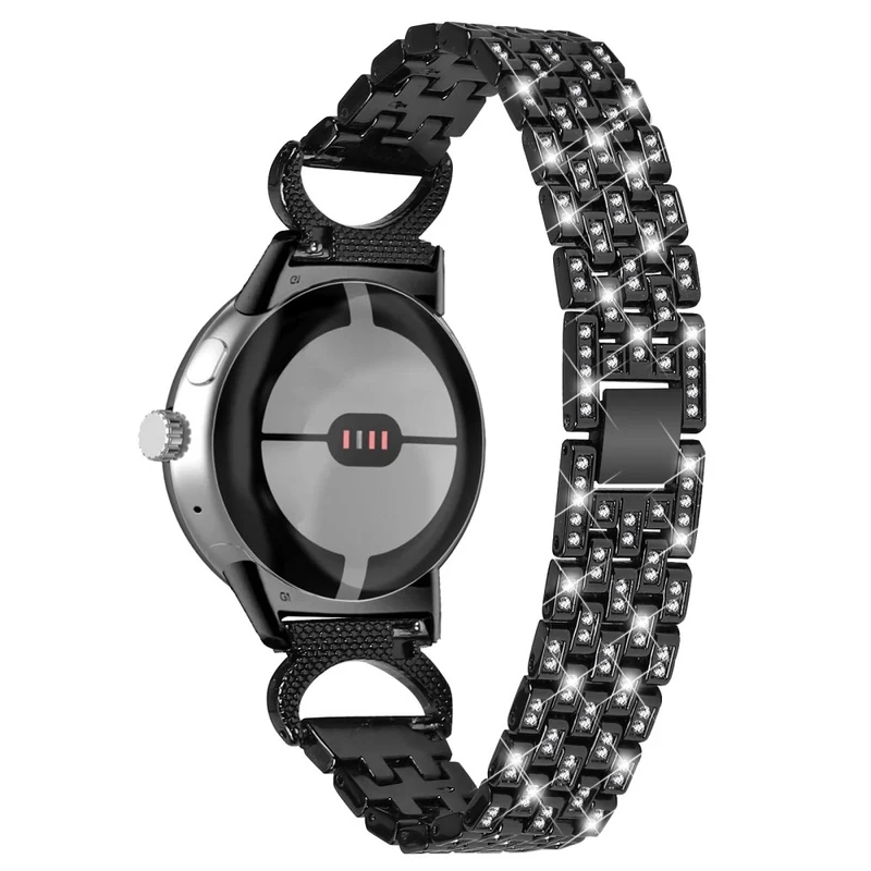 Stilvoll Google Pixel Watch Metall Und Strass Armband