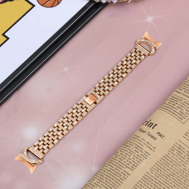 Stilvoll Google Pixel Watch Metall Und Strass Armband