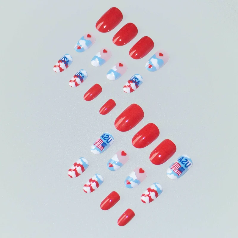 Patriotisches Wolken-Themen-Nagelkunst-Set