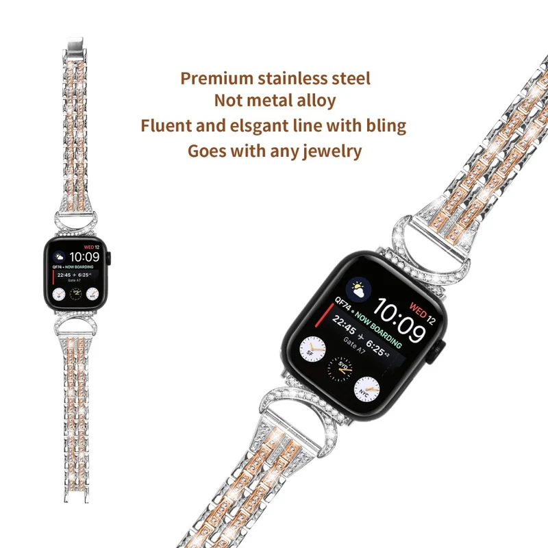 Schön Apple Smartwatch Metall Und Strass Universell Armband