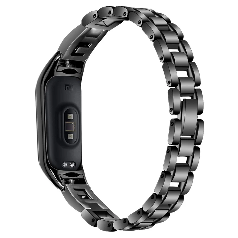 Xiaomi Smart Band 8 letter G style rhinestone décor stainless steel strap