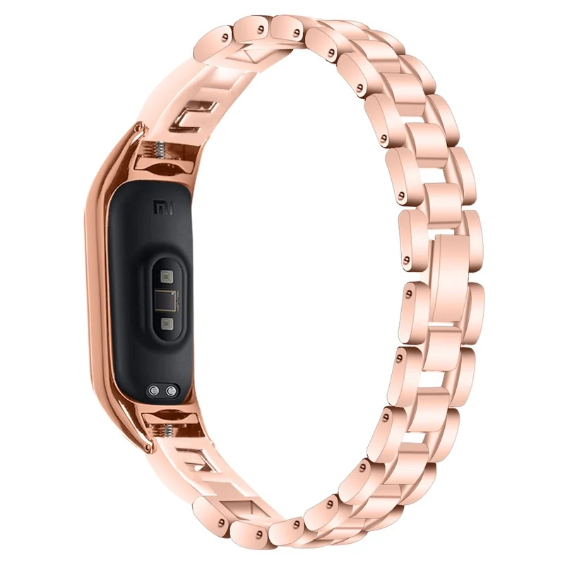 Xiaomi Smart Band 8 letter G style rhinestone décor stainless steel strap