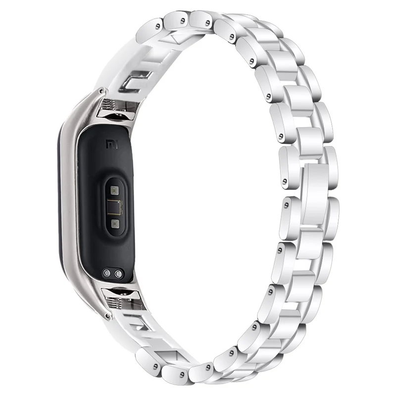 Xiaomi Smart Band 8 letter G style rhinestone décor stainless steel strap