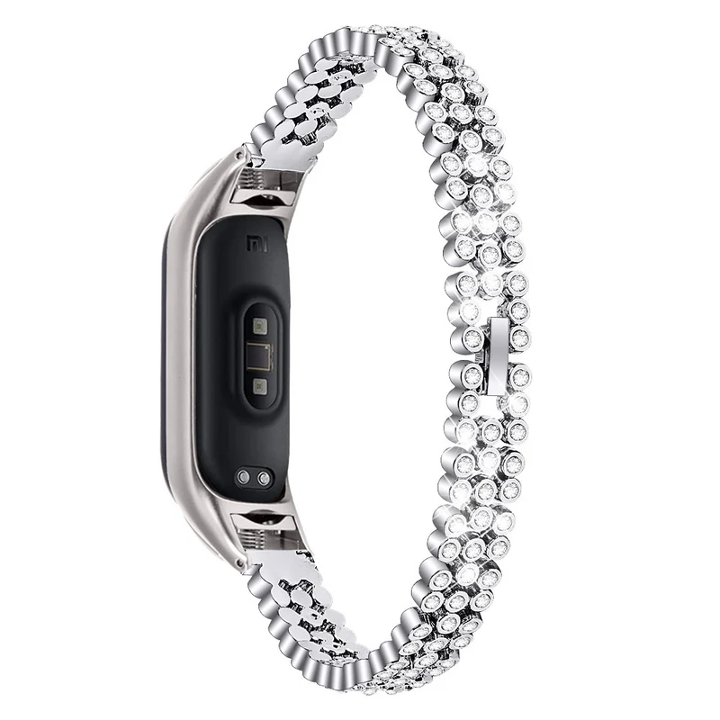 Xiaomi Smart Band 8 rhinestone décor stainless steel strap