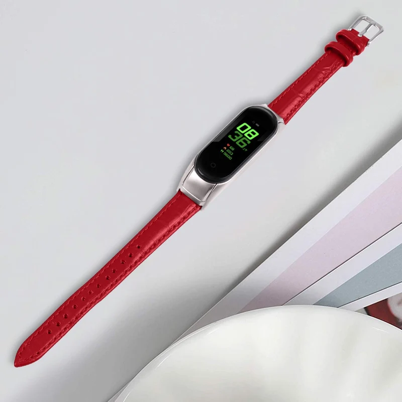 Xiaomi Smart Band 8 Cowhide crocodile pattern leather strap
