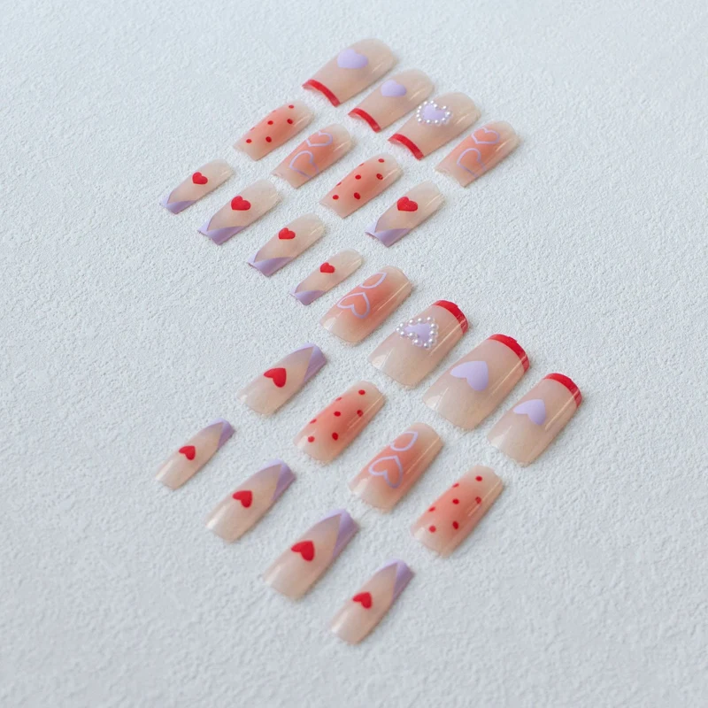 Romantisches Herz-Themen-Nagelkunst-Set