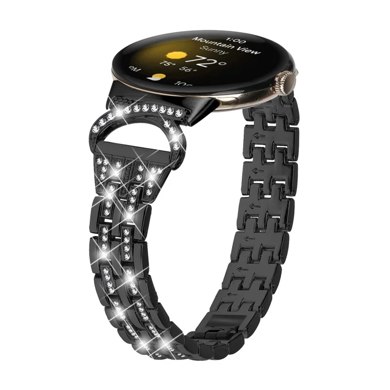 Reizend Google Pixel Watch Metall Und Strass Armband