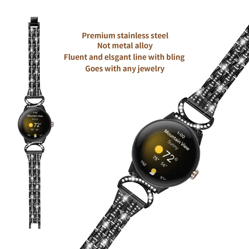 Reizend Google Pixel Watch Metall Und Strass Armband