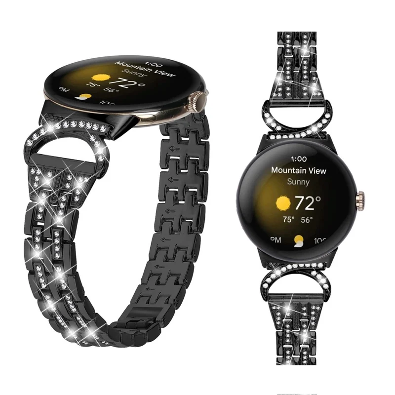 Reizend Google Pixel Watch Metall Und Strass Armband