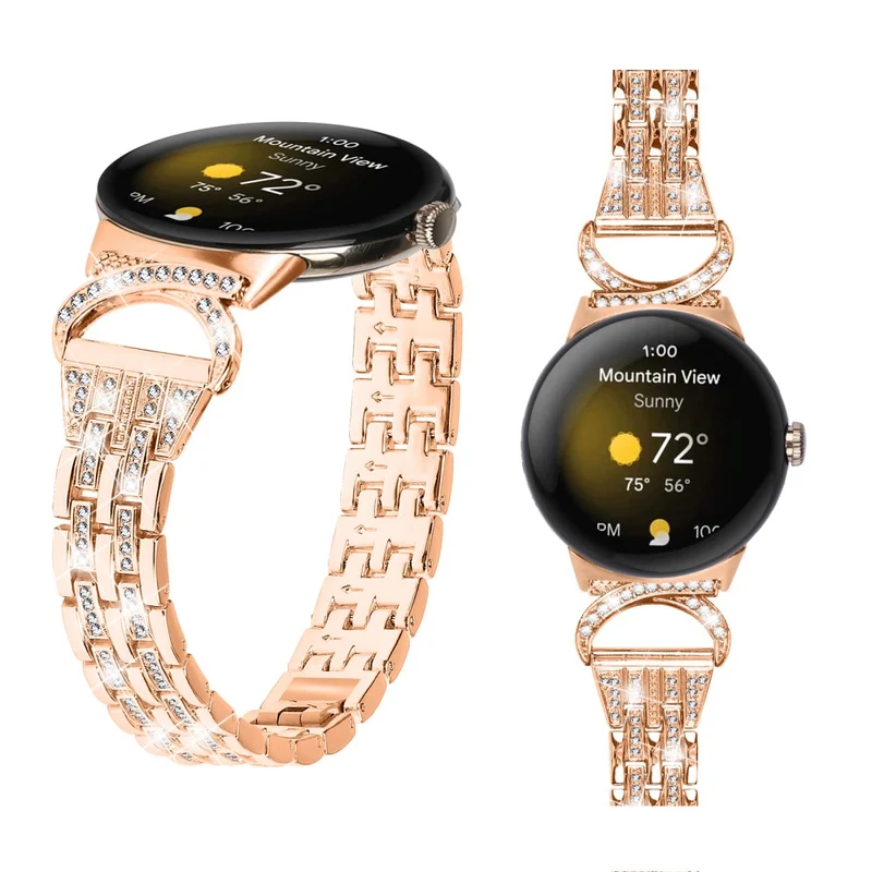 Reizend Google Pixel Watch Metall Und Strass Armband