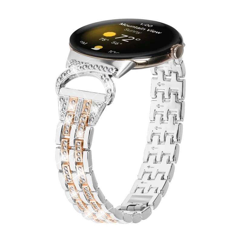 Reizend Google Pixel Watch Metall Und Strass Armband