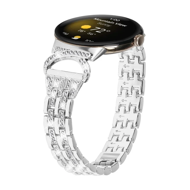 Reizend Google Pixel Watch Metall Und Strass Armband