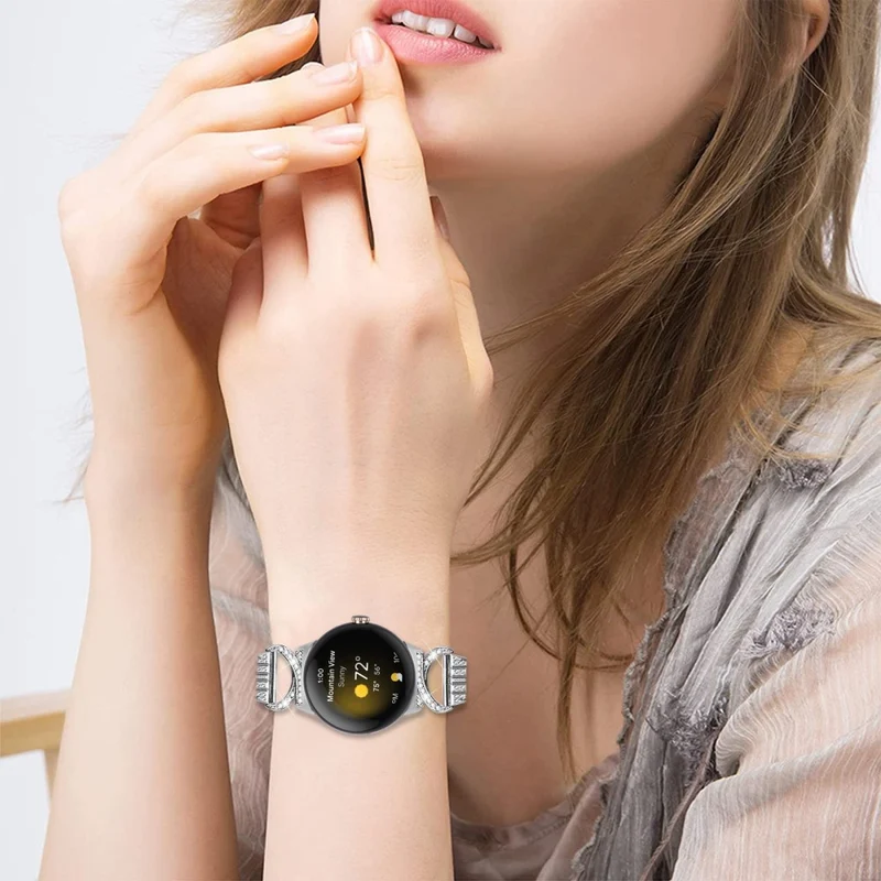 Reizend Google Pixel Watch Metall Und Strass Armband