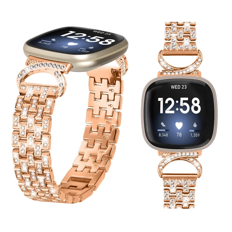 Fitbit Sense 1 / Fitbit Versa 3 Metall Und Strass Universell Armband
