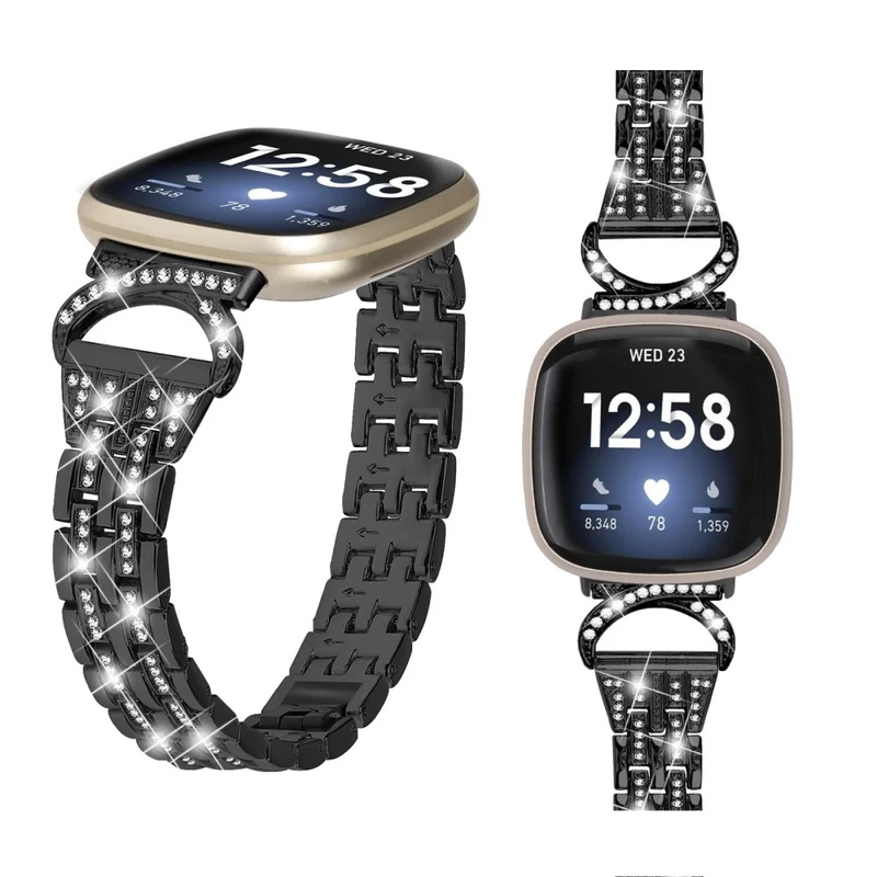Fitbit Sense 1 / Fitbit Versa 3 Metall Und Strass Universell Armband