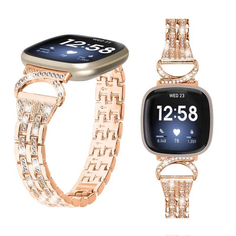 Fitbit Sense 1 / Fitbit Versa 3 Metall Und Strass Universell Armband
