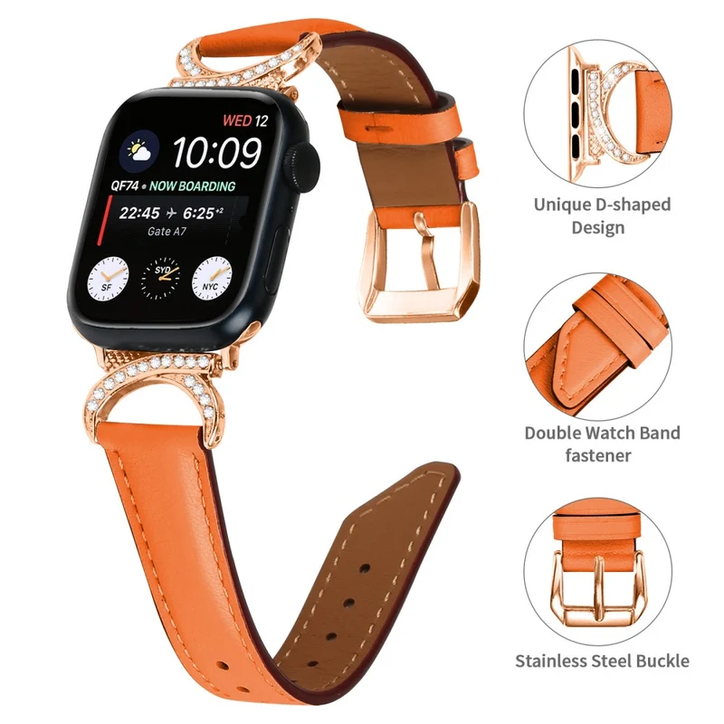 Klassisch Apple Smartwatch Echtes Leder Universell Armband