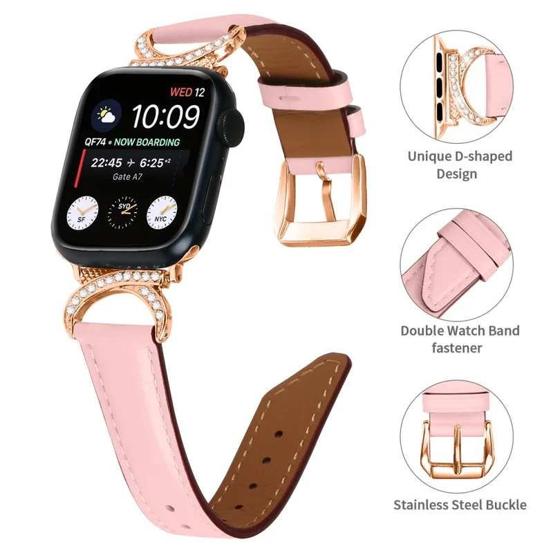 Klassisch Apple Smartwatch Echtes Leder Universell Armband