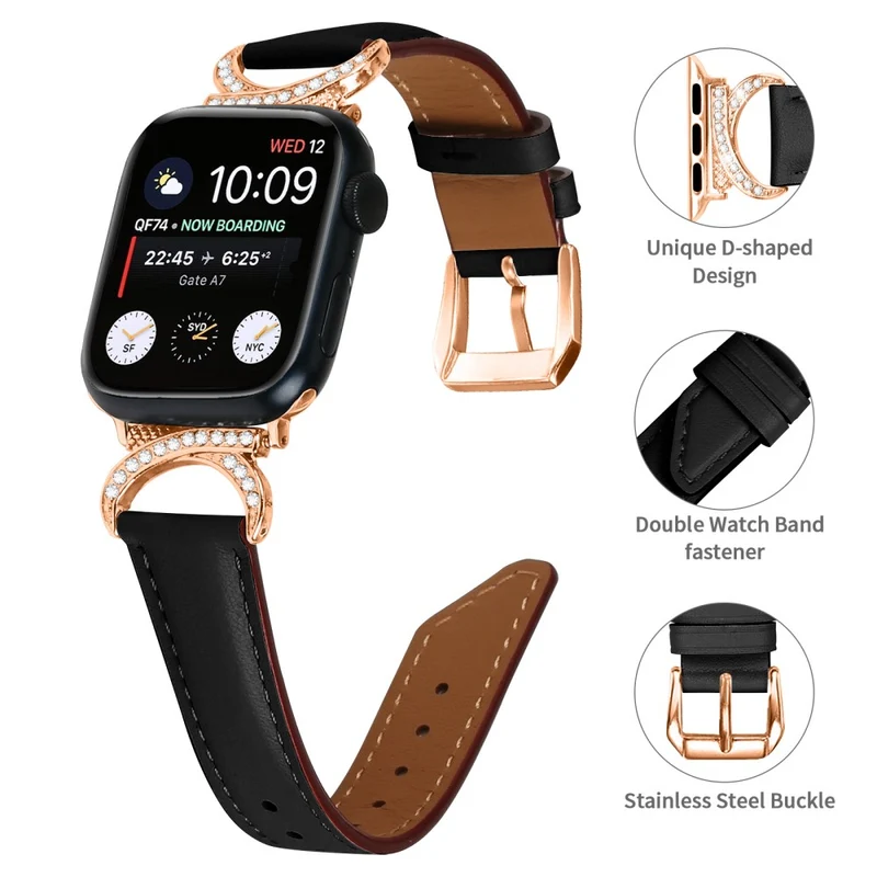 Klassisch Apple Smartwatch Echtes Leder Universell Armband