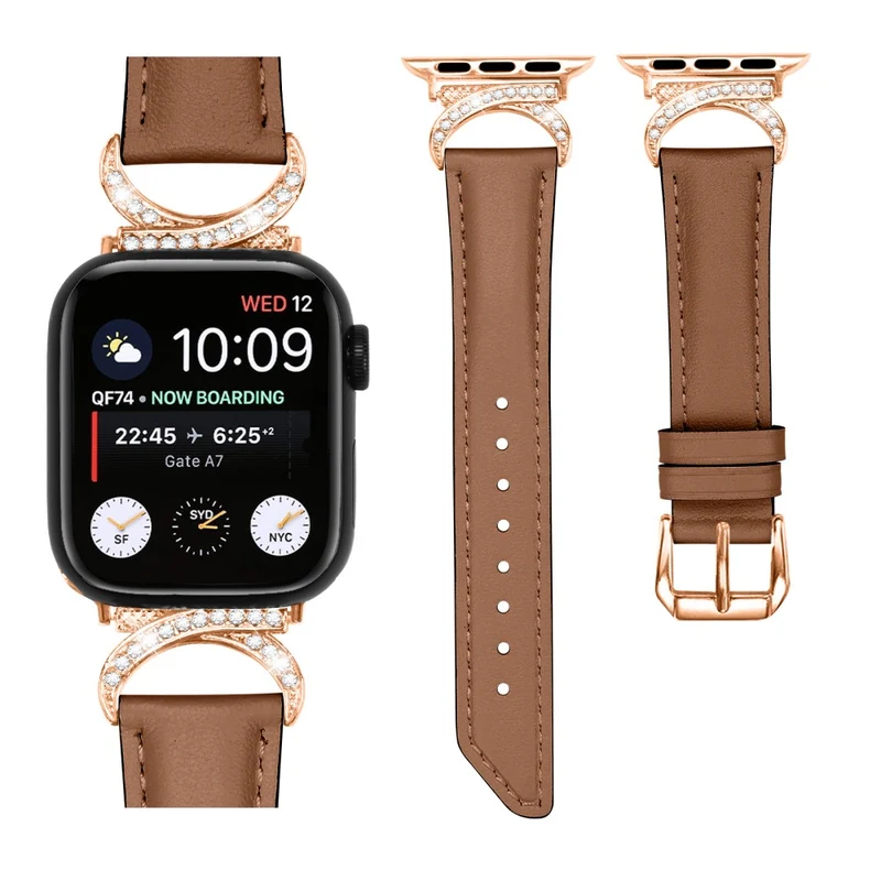 Klassisch Apple Smartwatch Echtes Leder Universell Armband