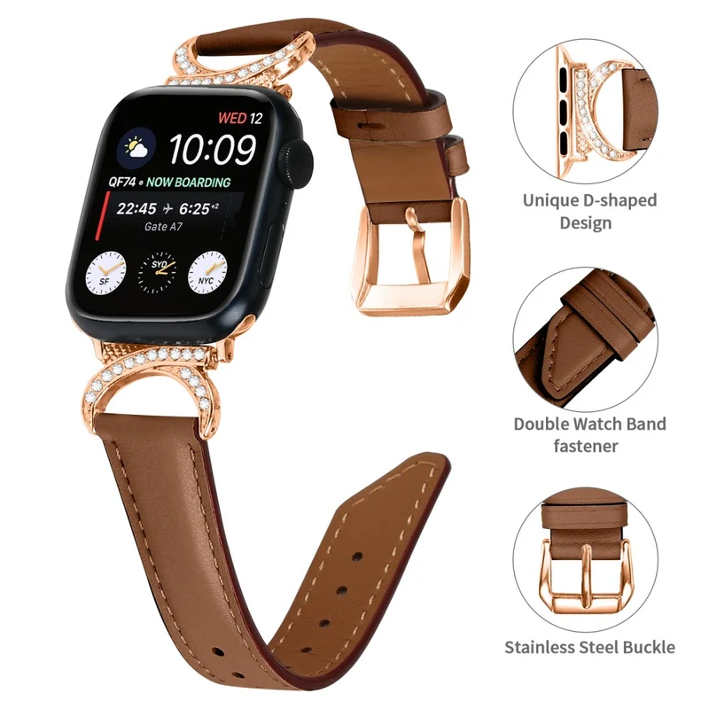 Klassisch Apple Smartwatch Echtes Leder Universell Armband