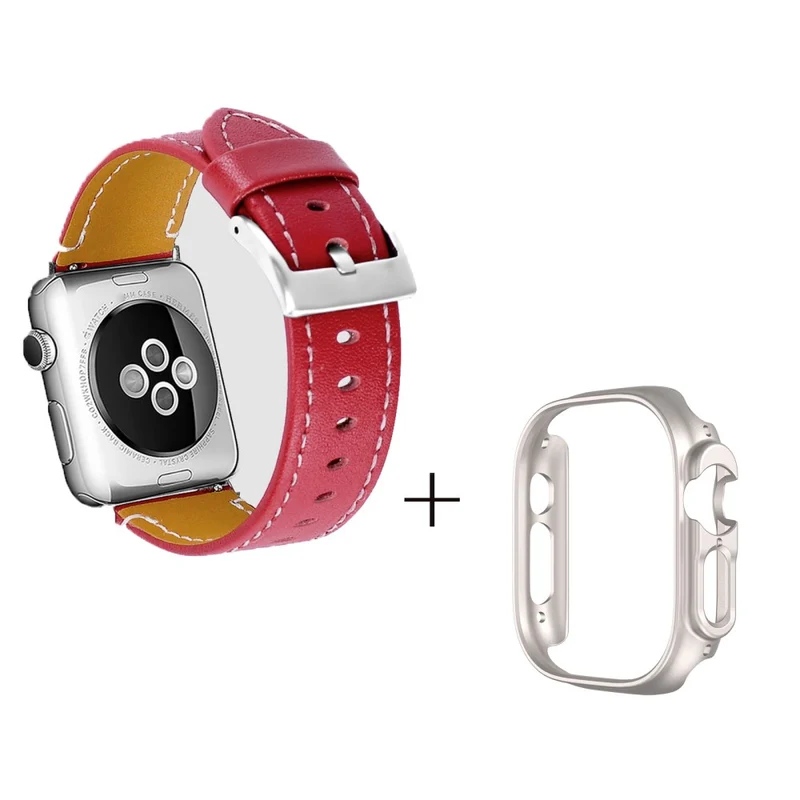 Apple Watch Ultra Genuine leather strap with starlight cover