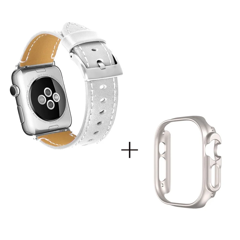 Apple Watch Ultra Genuine leather strap with starlight cover