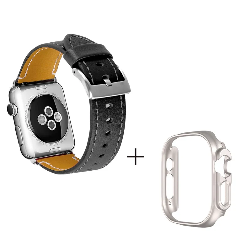 Apple Watch Ultra Genuine leather strap with starlight cover