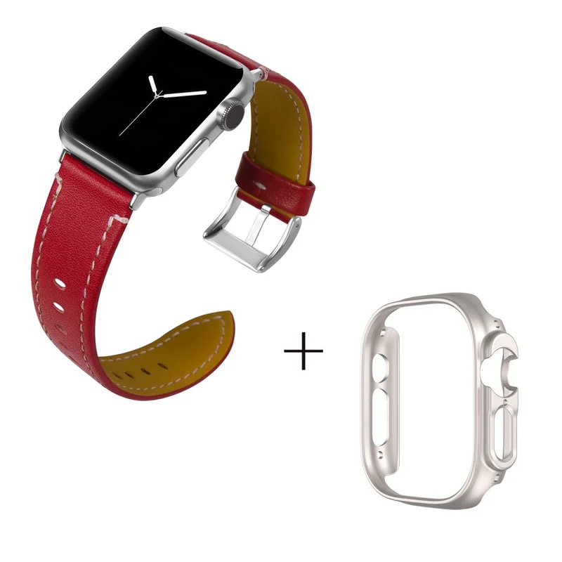 Apple Watch Ultra Genuine leather strap with starlight cover