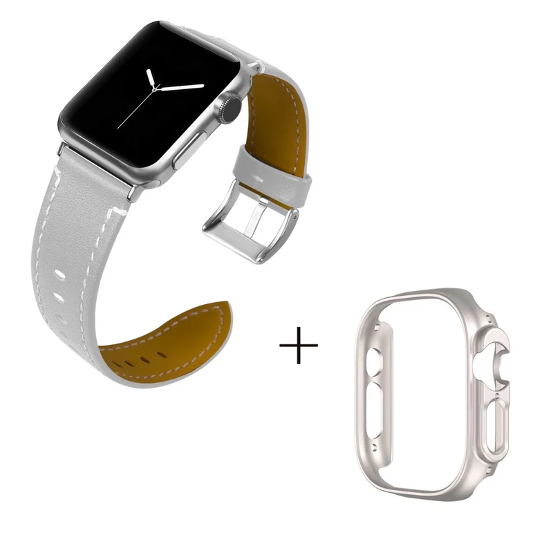 Apple Watch Ultra Genuine leather strap with starlight cover