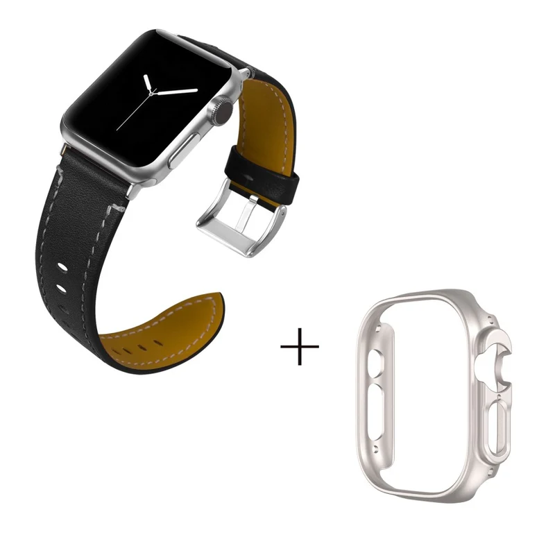 Apple Watch Ultra Genuine leather strap with starlight cover