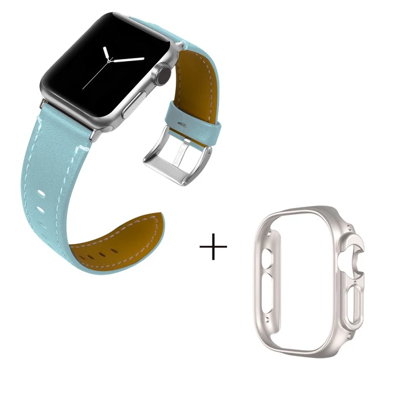 Apple Watch Ultra Genuine leather strap with starlight cover