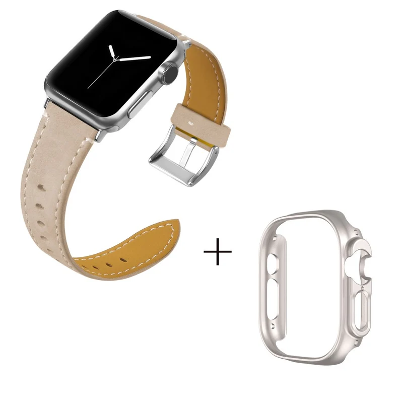 Apple Watch Ultra Genuine leather strap with starlight cover