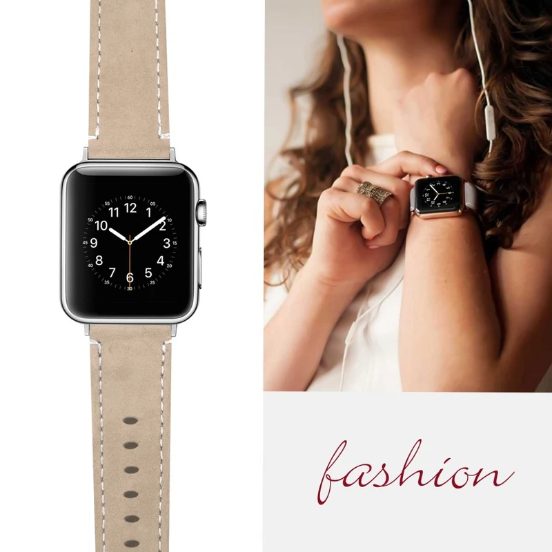 Apple Watch Ultra Genuine leather strap with starlight cover