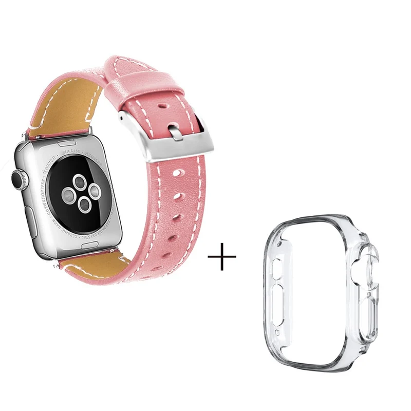 Apple Watch Ultra Genuine leather strap with transparent cover