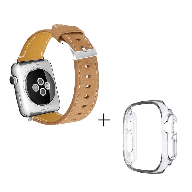Apple Watch Ultra Genuine leather strap with transparent cover