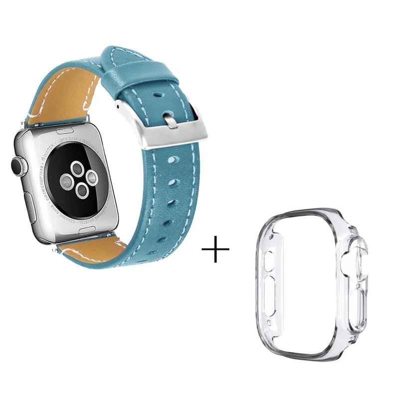 Apple Watch Ultra Genuine leather strap with transparent cover