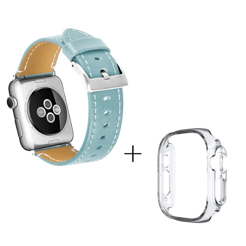 Apple Watch Ultra Genuine leather strap with transparent cover