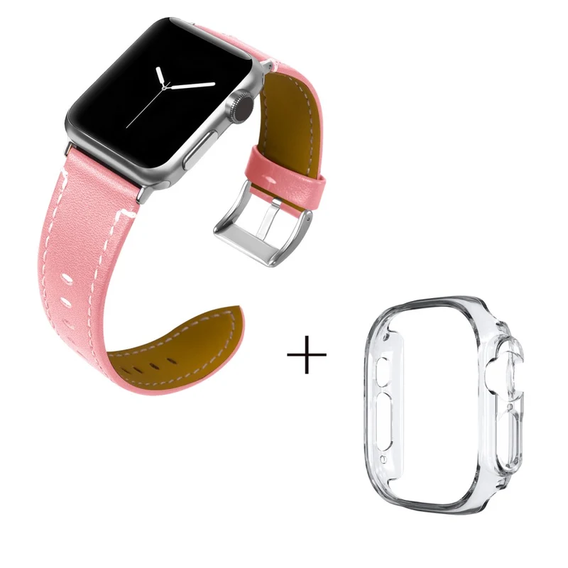 Apple Watch Ultra Genuine leather strap with transparent cover