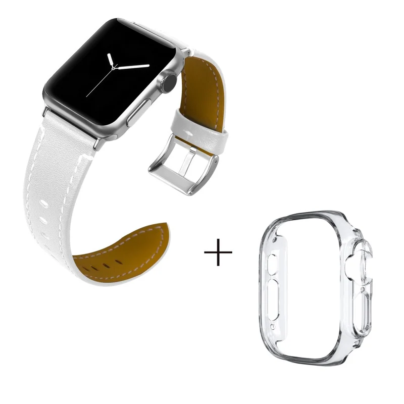 Apple Watch Ultra Genuine leather strap with transparent cover