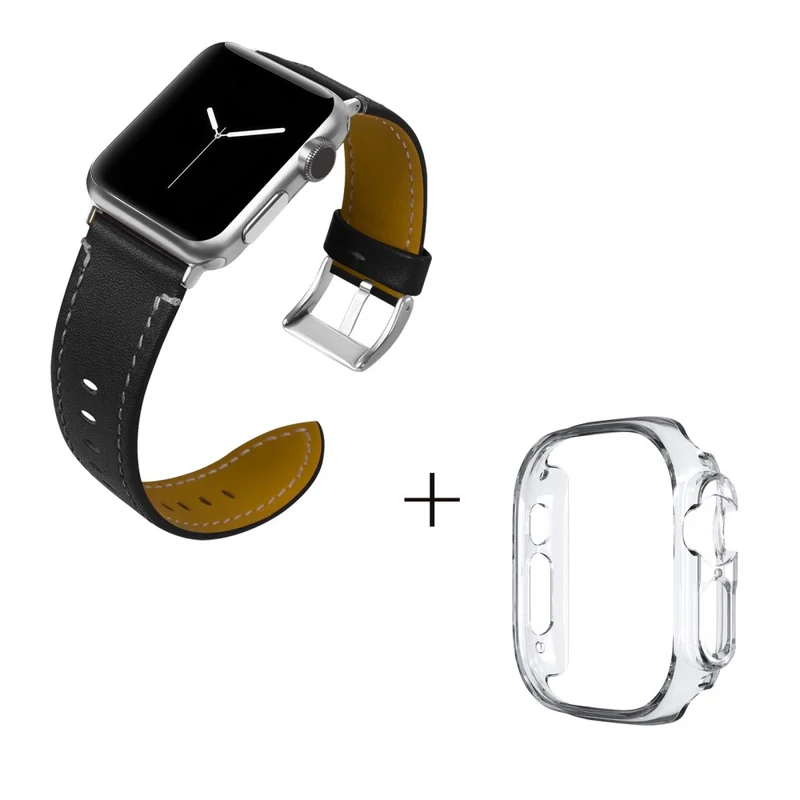 Apple Watch Ultra Genuine leather strap with transparent cover