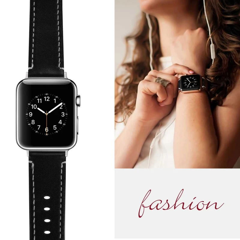Apple Watch Ultra Genuine leather strap with transparent cover
