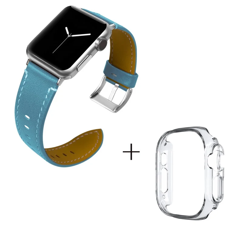 Apple Watch Ultra Genuine leather strap with transparent cover