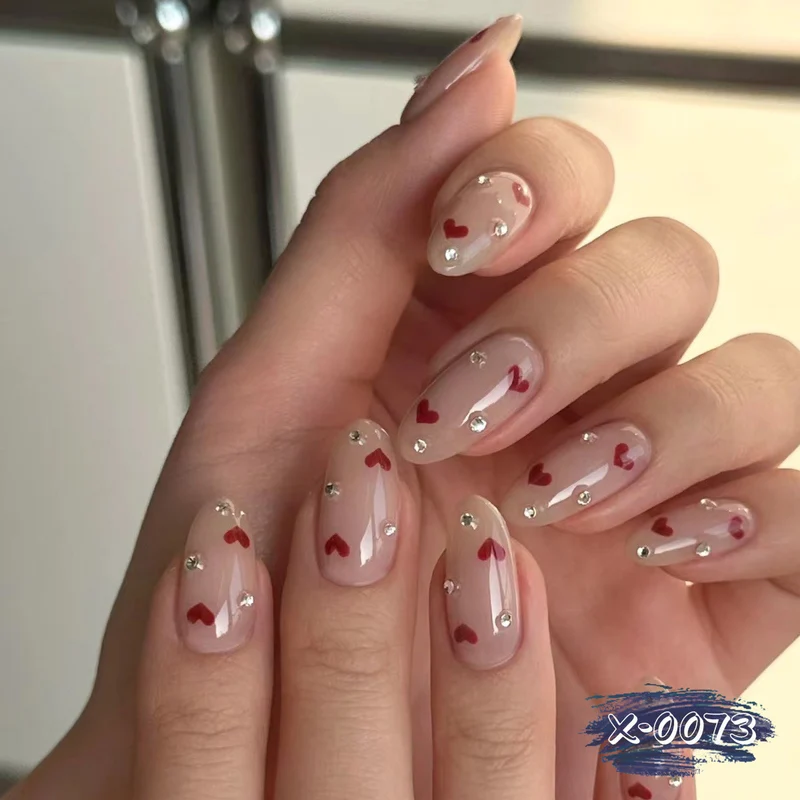 Liebe-Themen Acryl Nagel Kunst Design