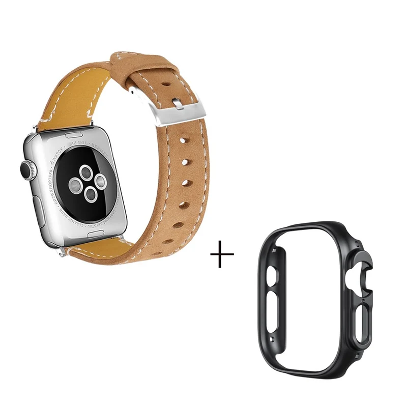 Apple Watch Ultra Genuine leather strap with black cover